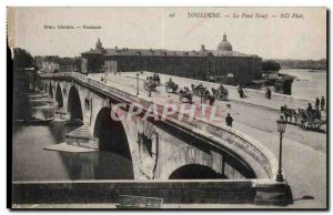 Postcard Old Toulouse The new bridge (animated carts)