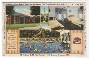 Pocalla Tourist Court Motel & Swimming Pool Sumter South Carolina postcard