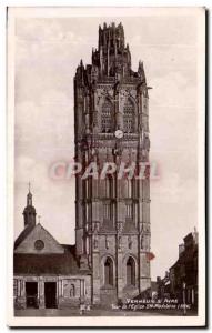 Old Postcard Verneuil Sur Avre Tower & # 39Eglise Ste Madeleine