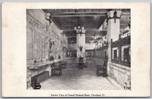 Cleveland Ohio c1906 Postcard Interior View Central National Bank