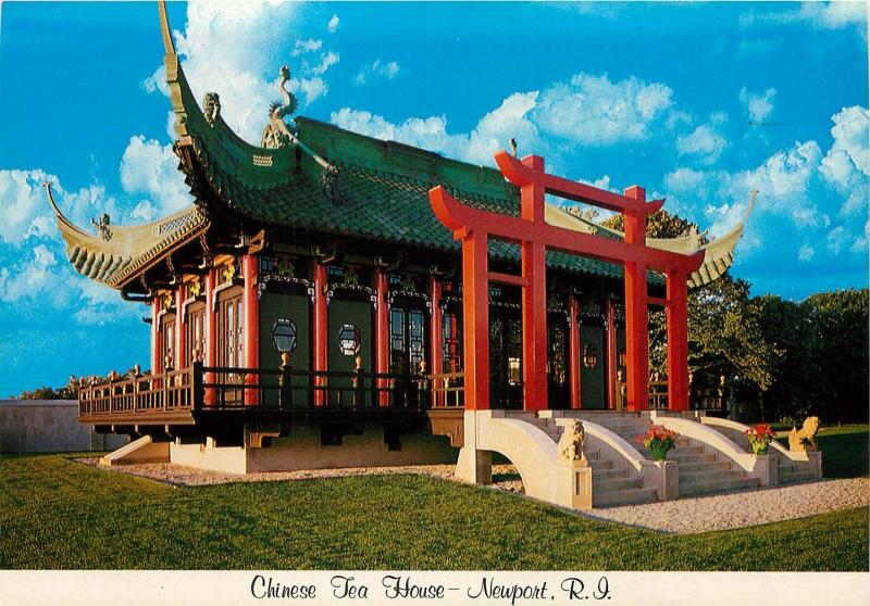 Chinese Tea House Bellevue Avenue Marble House Grounds Newport RI Postcard