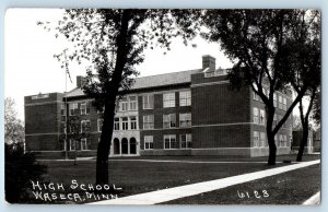 Waseca Minnesota MN Postcard RPPC Photo High School Building Campus Vintage