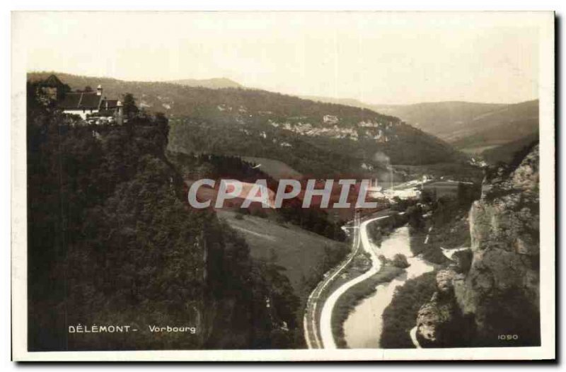 Postcard Old Delemont Vorbourg