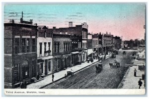 1910 Third Avenue Exterior View Building Sheldon Iowa Vintage Antique Postcard