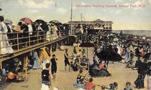4th Avenue Bathing Beach Asbury Park New Jersey 1909 postcard