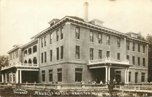 RPPC Postcard Ravalli Hotel Hamilton Montana, CC Sirck & Co Photo Soo Falls SD