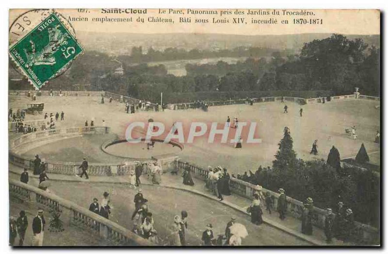 Postcard Old Saint Cloud Panorama Park took the Trocadero Gardens