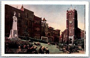 San Francisco California 1930s Postcard Saint Mary's Square In Chinatown