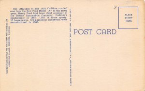 Cadillac 1903 Car Greenfield Village Museum Dearborn Michigan linen postcard