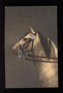 032571 White HORSE w/ Silver Bridle. Vintage PC