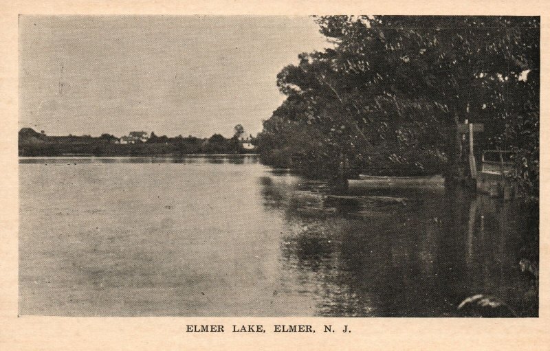 Vintage Postcard 1930's Elmer Lake Salem County Elmer New Jersey A.M
