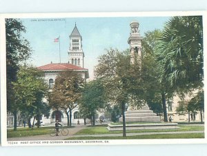 Divided-back POST OFFICE SCENE Savannah Georgia GA AF1161