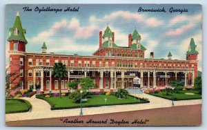 1940 Brunswick Georgia Postcard Oglethorpe Hotel  Another Howard Dayton Hotel