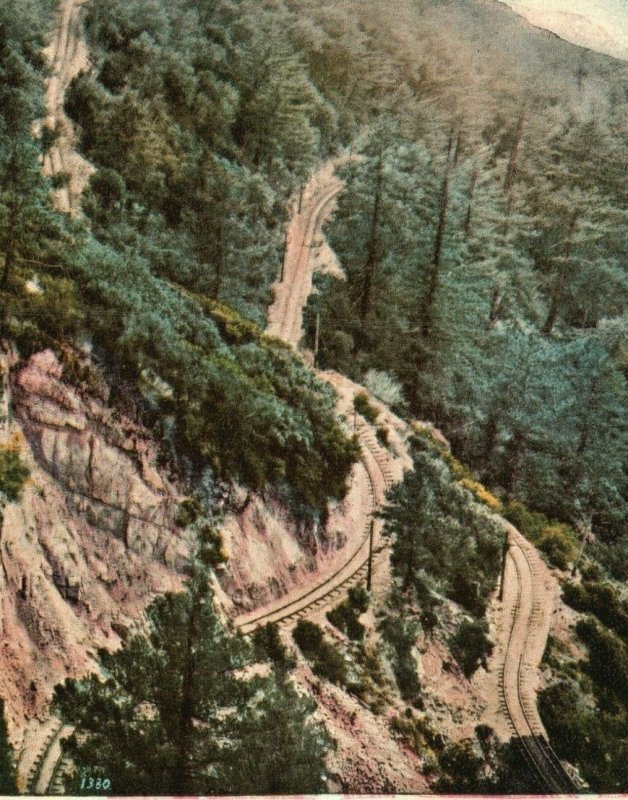 Vintage Postcard 1900s Road to Alpine Tavern Mt. Lowe Pacific Elc Los Angeles CA