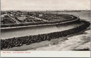 Texas The Galveston Seawall Vintage Postcard C055