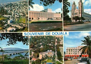 VINTAGE CONTINENTAL SIZE POSTCARD MULTIVIEWS DOUALA CAMEROUN