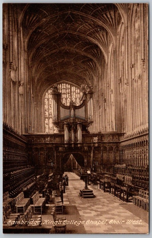 Cambridge England c1910 Frith Postcard King's College Chapel Choir West