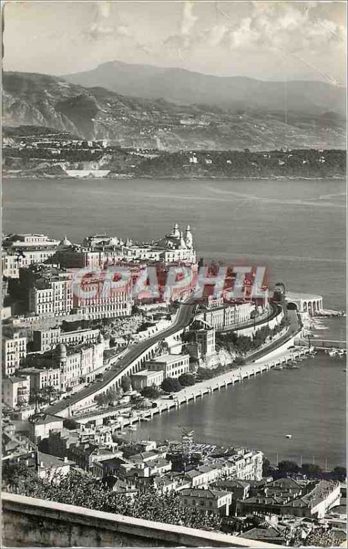 Modern Postcard Monte Carlo General view at Cap Martin background