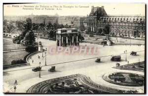 Old Postcard Panorama Paris Tuileries and Carrousel Arc Tromphe