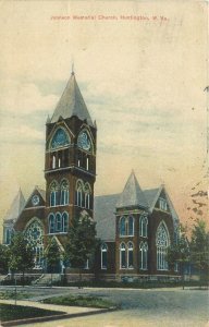 Postcard 1907 Huntington West Virginia Johnson Memorial Church Religion 24-6836