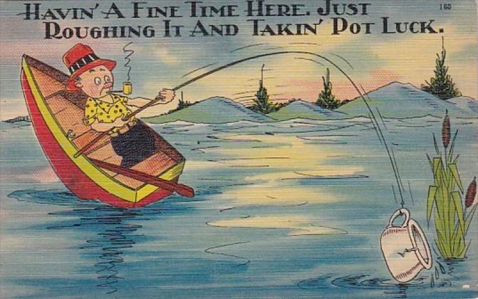 Fishing Humour Havin' A Fine Time Here 1946