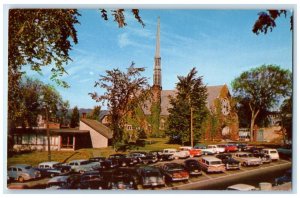 c1960 Aerial View All Souls congregational Church Bangor Maine Unposted Postcard