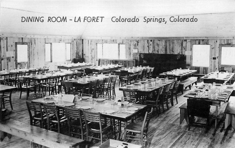 Dining Room La Foret Colorado Springs Colorado 1940s Postcard RPPC 3442