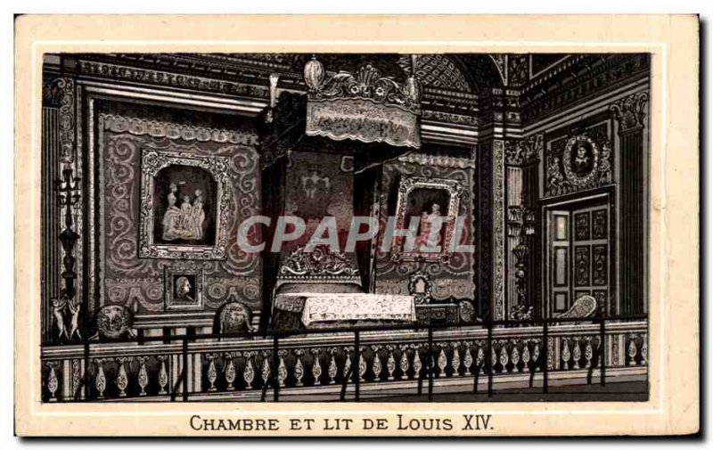 Postcard Old House Bed And Louis XIV De Versailles