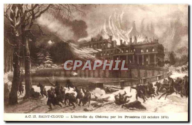 Saint Cloud Postcard Old l & # 39incendie the castle by the Prussians October...