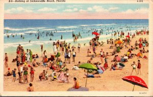 Florida Jacksonville Beach Bathing Hour 1944 Curteich