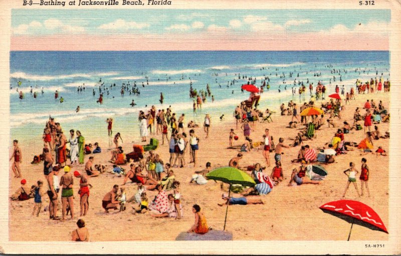 Florida Jacksonville Beach Bathing Hour 1944 Curteich