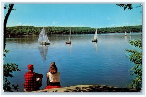 c1960's Sailing on Blue Waters Souvenir Aylmer Quebec Canada Postcard