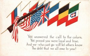 Vintage Postcard 1919 You Answered The Call To The Colors You Were Loyal & True