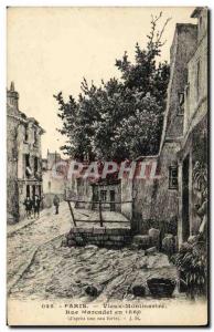 Old Postcard Old Paris Montmartre Rue Marcadet in 1860