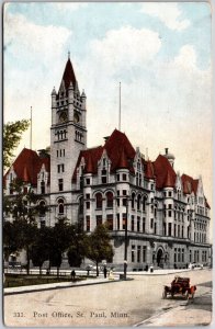 Post Office St. Paul Minnesota MN Postal Service Building Street View Postcard