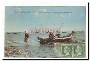 Chatelaillon Old Postcard Fishing des Pecheurs molds returning from Bouchots TOP