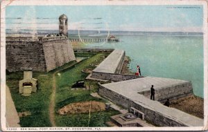 Sea Wall Fort Marion St Augustine Florida Vintage Postcard C118