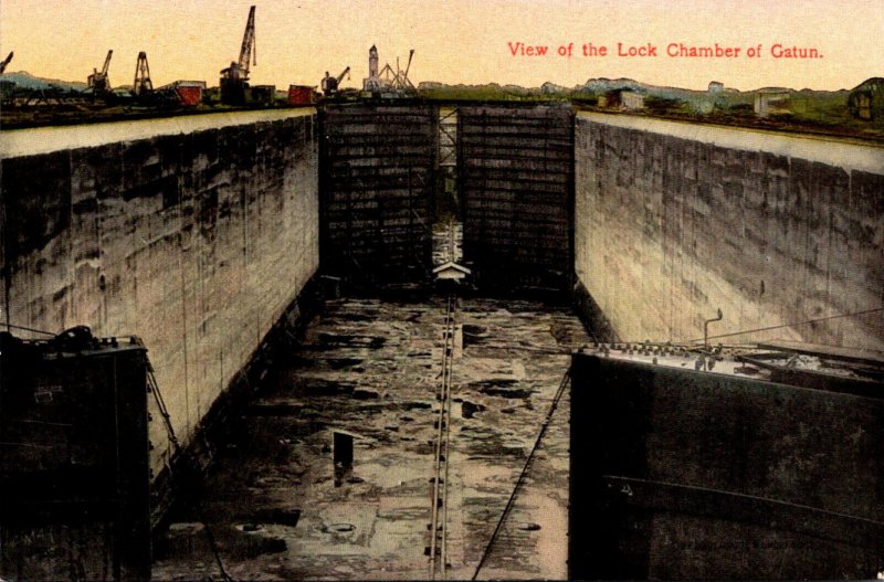 Panama Canal View Of The Lock Chamber Of Gatun