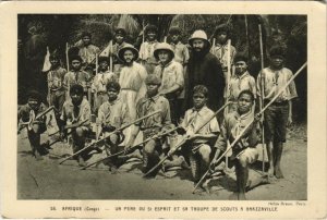 PC MISSION BRAZZAVILLE SCOUTISM SCOUTING BOYS FRENCH CONGO (A23977)
