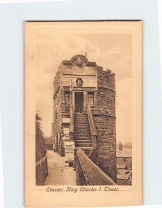 Postcard King Charles I, Tower, Chester, England