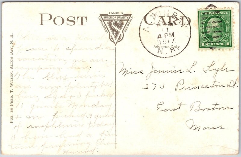 1917 Main St. Bridge Alton Bay Lake Winnipesaukee New Hampshire Posted Postcard