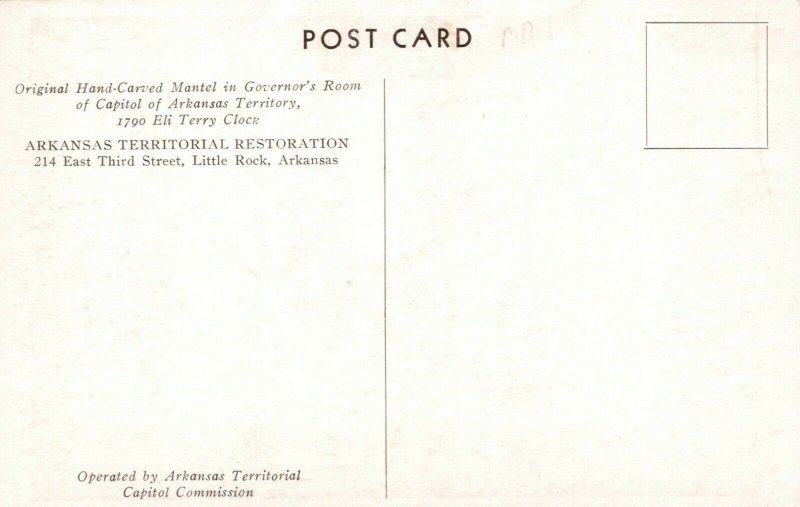 Arkansas Territorial Restoration Little Rock AK Vintage White Border Post Card