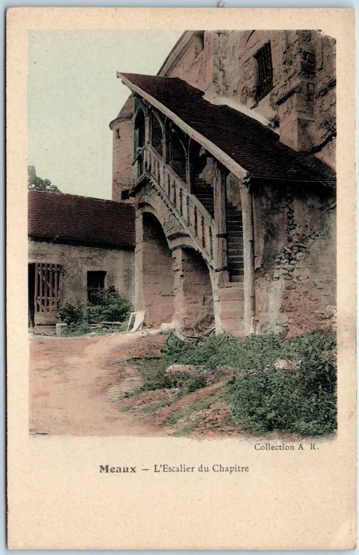 c1900s Meaux, Paris, France Postcard Staircase L'Escalier Unused Collection A76