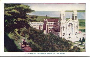 Basilica Ste Anne De Beaupre Horse Carriage Overlook Cathedral UNP VTG Postcard 