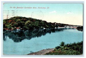 1909 On The Beautiful Kankakee River Kankakee Illinois IL Antique Postcard