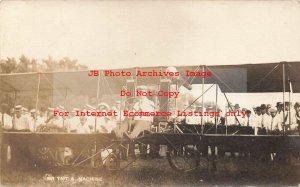 Early Aviation, RPPC, Mr Tait & Bi-Plane, Lanark Illinois Postmark, Photo