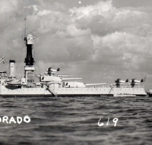 RPPC WWI USS Colorado Battleship With Seaplanes Aircraft Real Photo Postcard