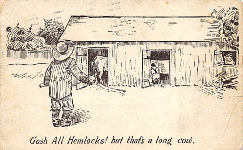 Gosh All Hemlocks Cow Postal Used Unknown, Missing Stamp 