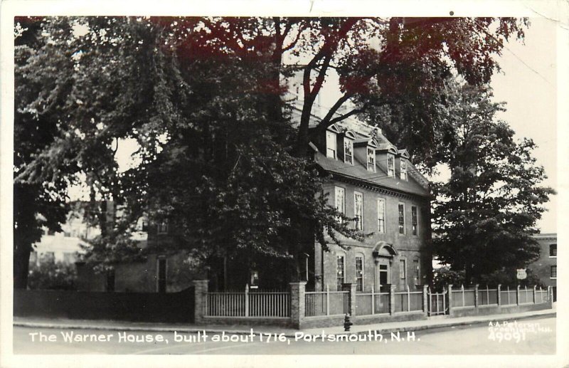 RPPC Postcard; The Warner House built 1716, Portsmouth NH, Peterson Photo 49091