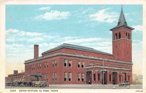 Union Station Railroad Depot El Paso Texas 1934 postcard